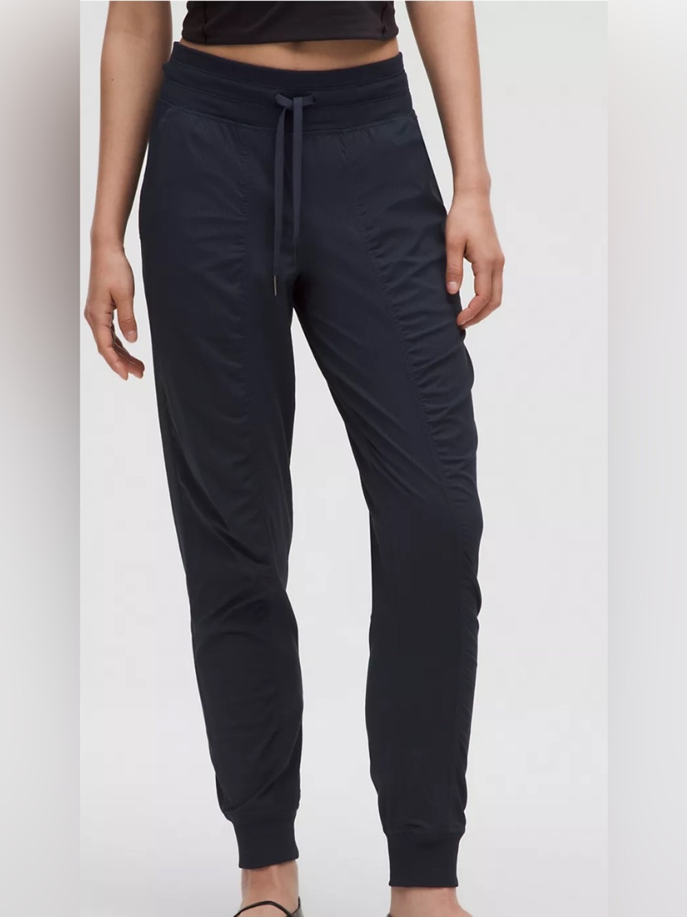 Lululemon Ruched Dance Studio Joggers 10 Black Mid Rise Womens Pants